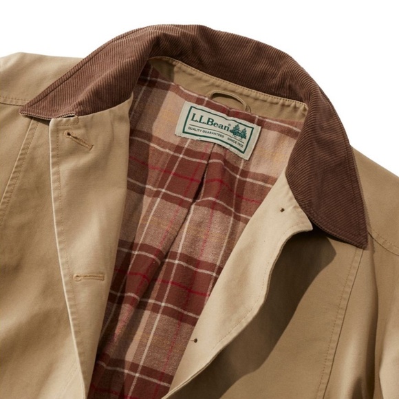 L.L. Bean Women's Adirondack Flannel-Lined Barn Coat in Dark Khaki, Size XS - Picture 9 of 15